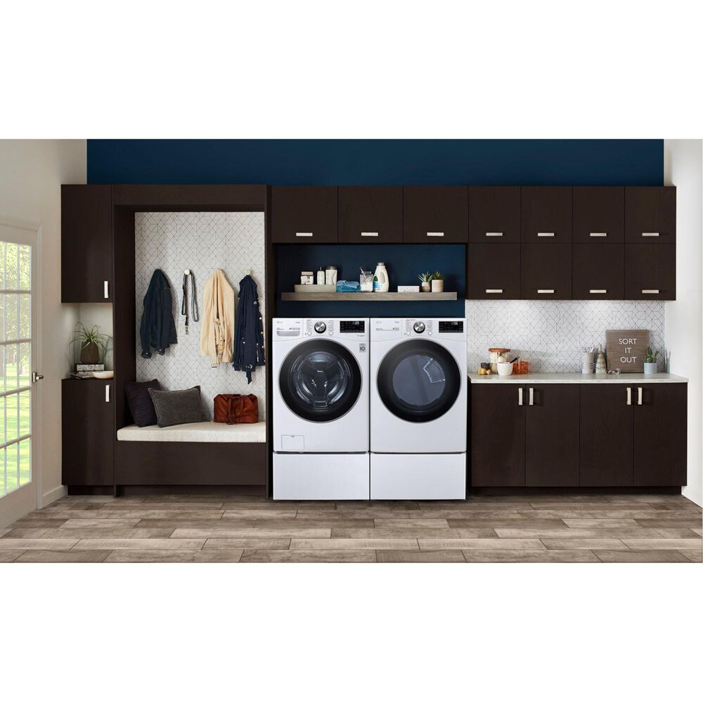 LG 7.4 Cu. Ft. Smart Front Load Electric Dryer with TurboSteam in White, , large