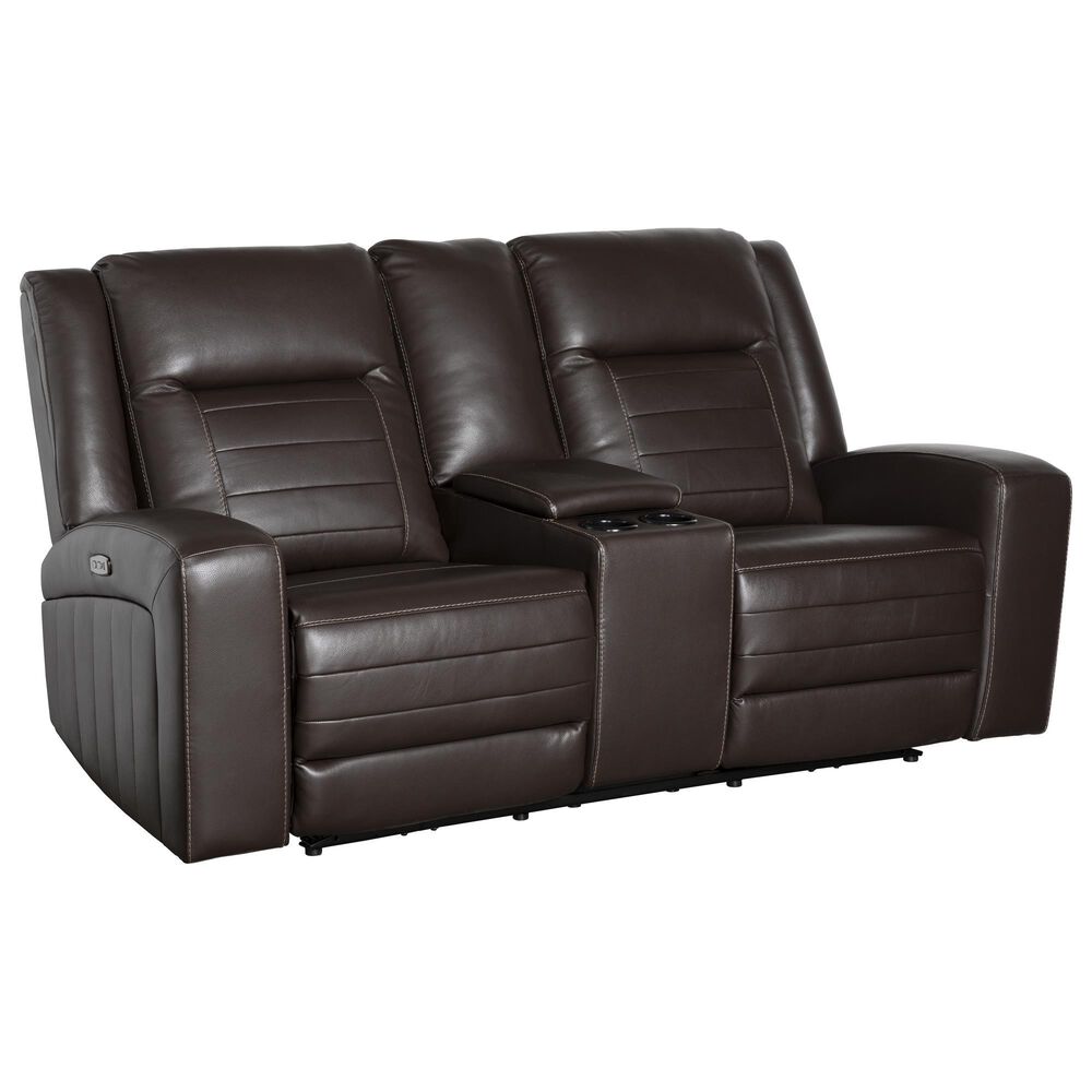 Interlochen Power Reclining Loveseat with Adjustable Headrest in Deltona Cedar, , large
