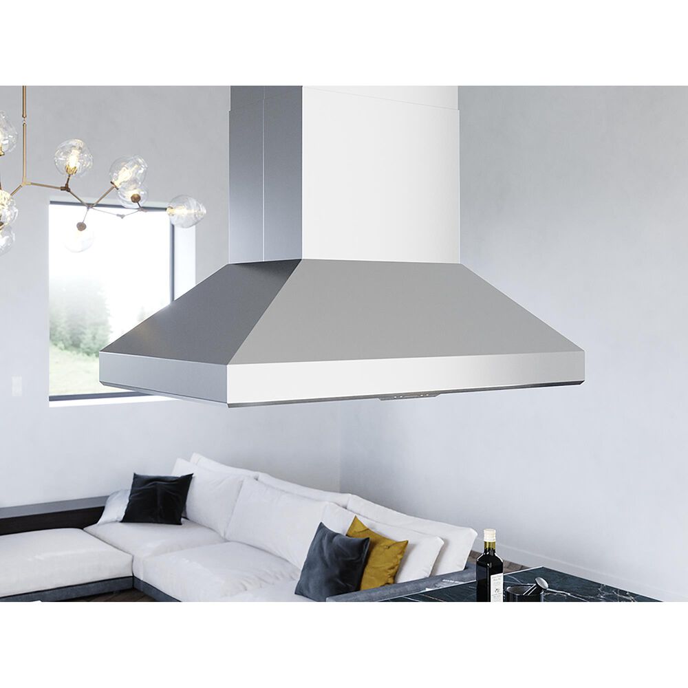 Zephyr Pro Titan Island 36&quot; Mount Range Hood with Blower in Stainless Steel, , large