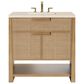 James Martin Vanities Solene 36" Single Bathroom Vanity in Seaside Oak with 3 cm Eternal Marfil Quartz Top and Rectangular Sink, , large