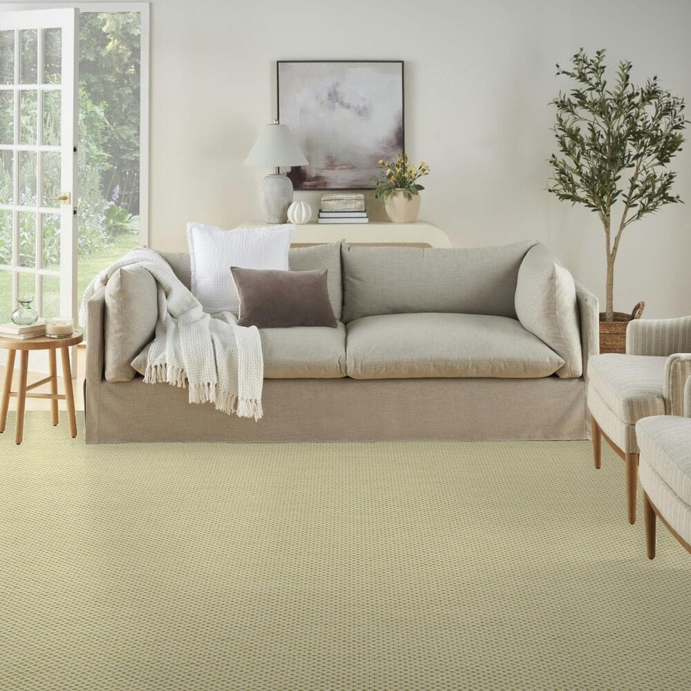 Nourison Courtyard Ivory and Green 9&#39; x 12&#39; Indoor/Outdoor Area Rug, , large
