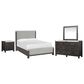 Nicolette Home Plum Creek 4 Piece Queen Upholstered Panel Bedroom Set in Ravenwood Black, , large