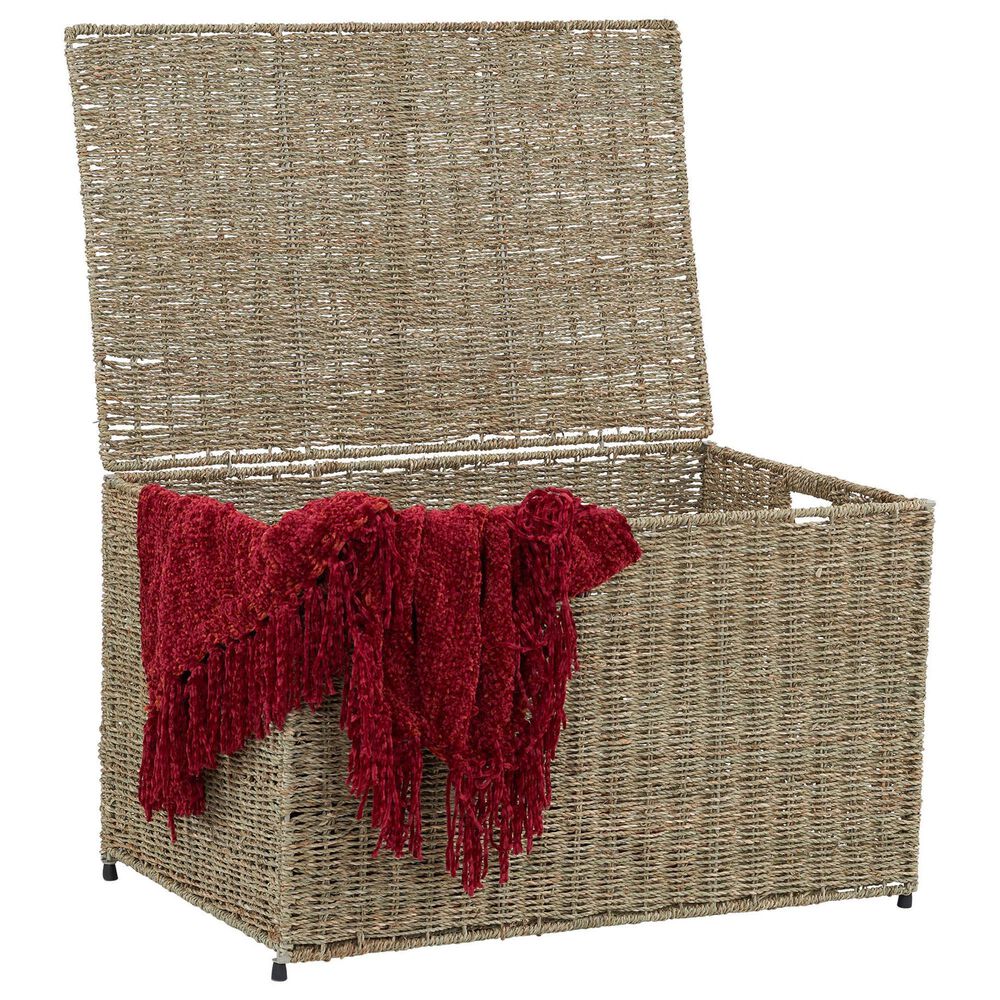 Household Essentials Large Wicker Sturge Chest with Lid in Natural, , large