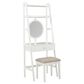 Linden Boulevard Leaning Vanity with Stool in White, , large