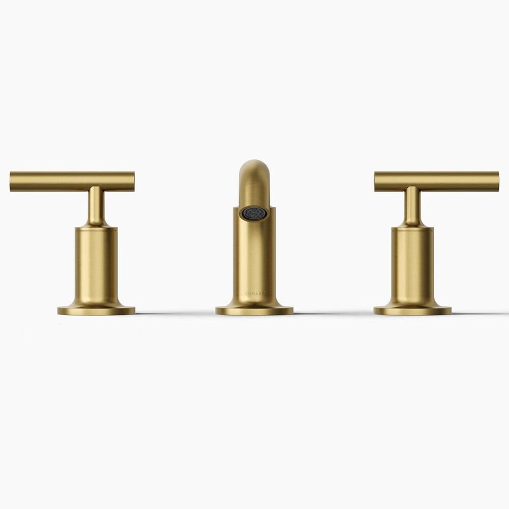 Kohler Purist Widespread Bathroom Sink Faucet in Vibrant Brushed Moderne Brass, , large