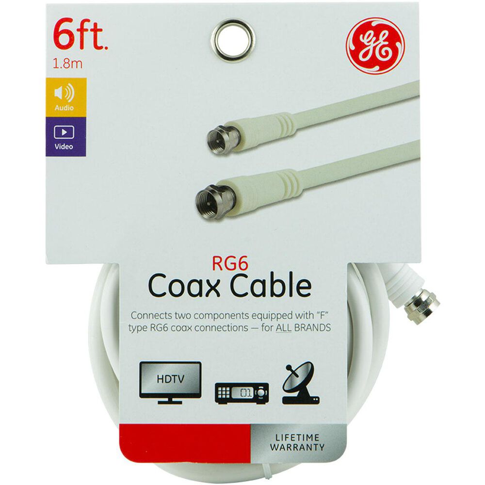 GE 6" RG6 Video Coax Cable, , large