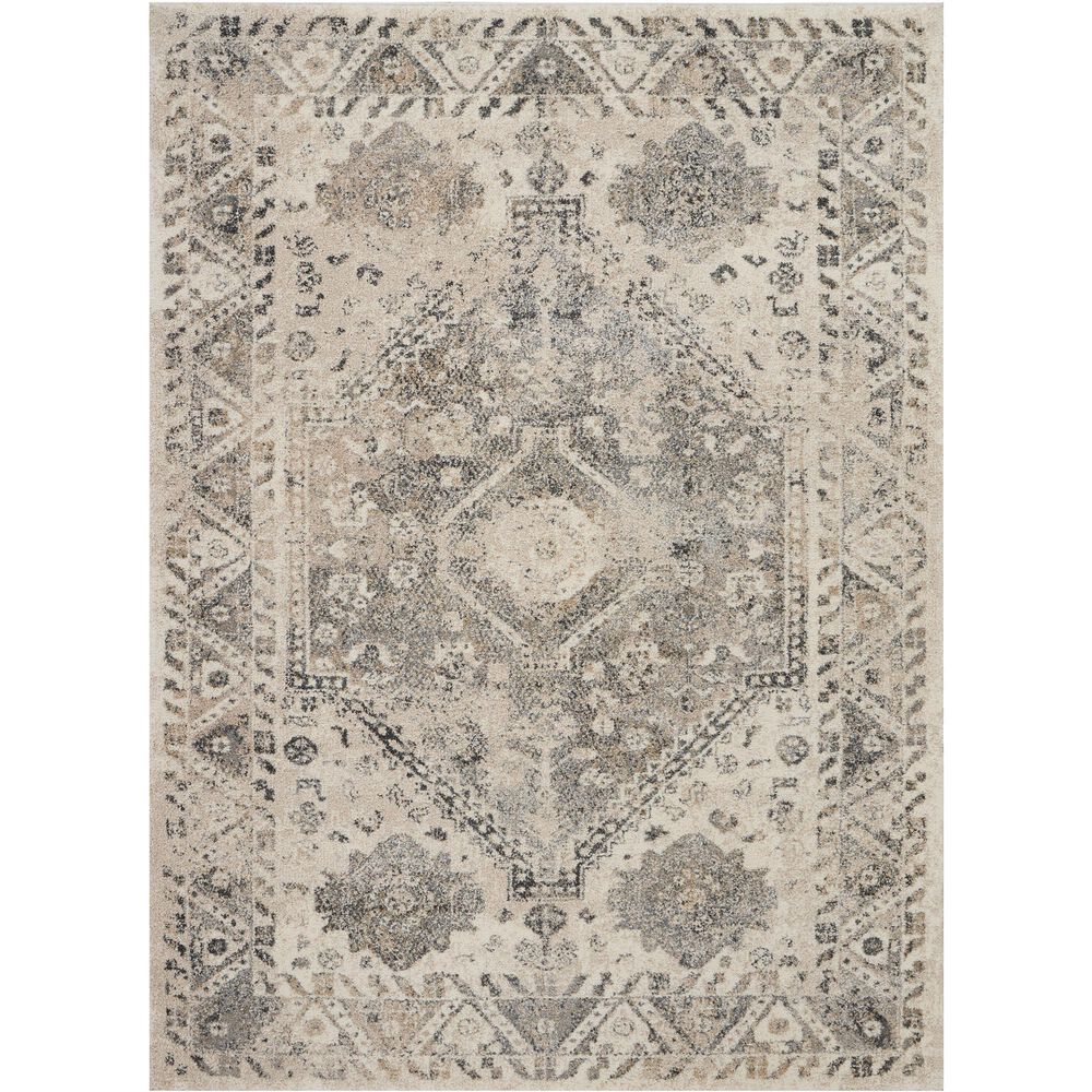Nourison Fusion FSS11 5"4" x 7"4" Cream and Grey Area Rug, , large