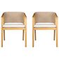 Hearth and Haven Patio Dining Chair with Rope-Design Backrest and Cushions in Light Teak (Set of 2), , large