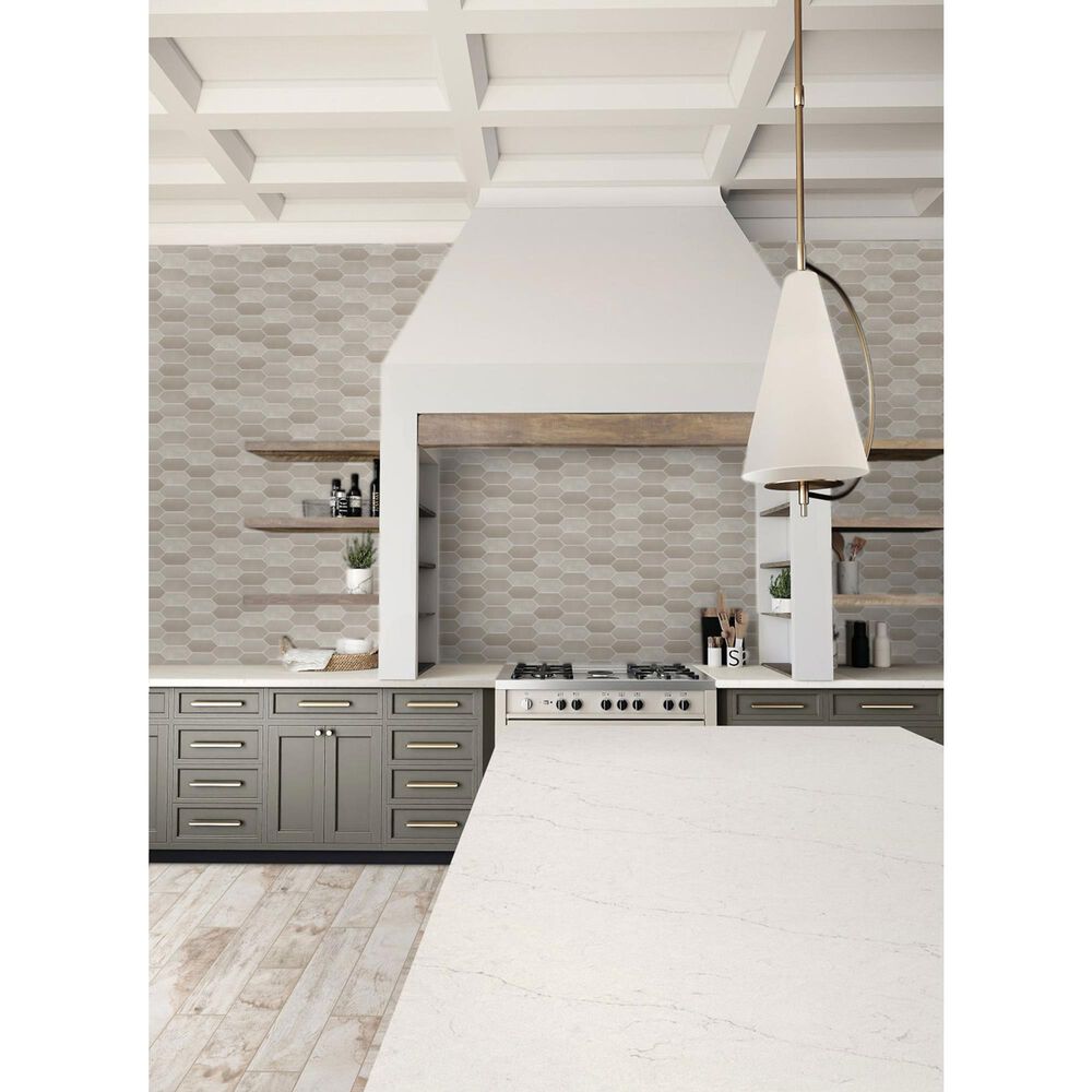 Dal-Tile Miramo Sand 2&quot; x 5&quot; Picket Undulated on 12.25&quot; x 11.125&quot; Ceramic Mosaic Sheet, , large