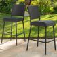 Hearth and Haven Outdoor Rattan Armless Barstool in Dark Brown (Set of 2), , large
