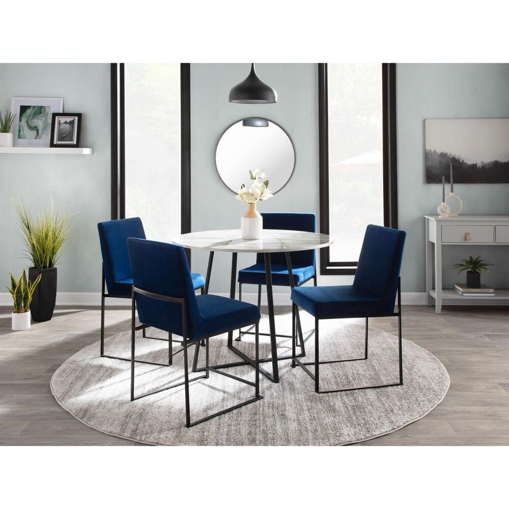 Lumisource Fuji Side Chair with Blue Cushion in Black &#40;Set of 2&#41;, , large