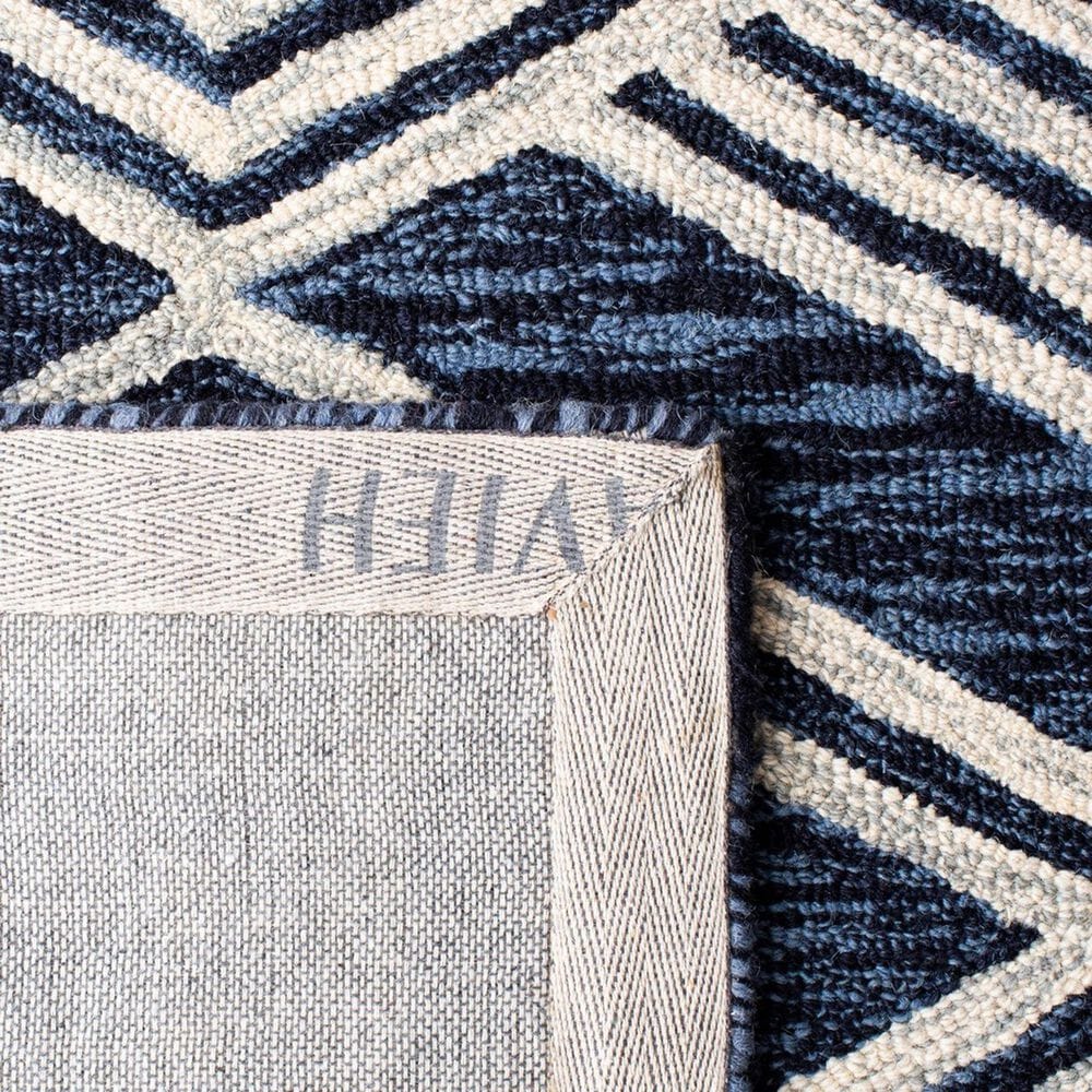Safavieh Micro-Loop MLP156N 5&#39; Square Navy and Ivory Area Rug, , large