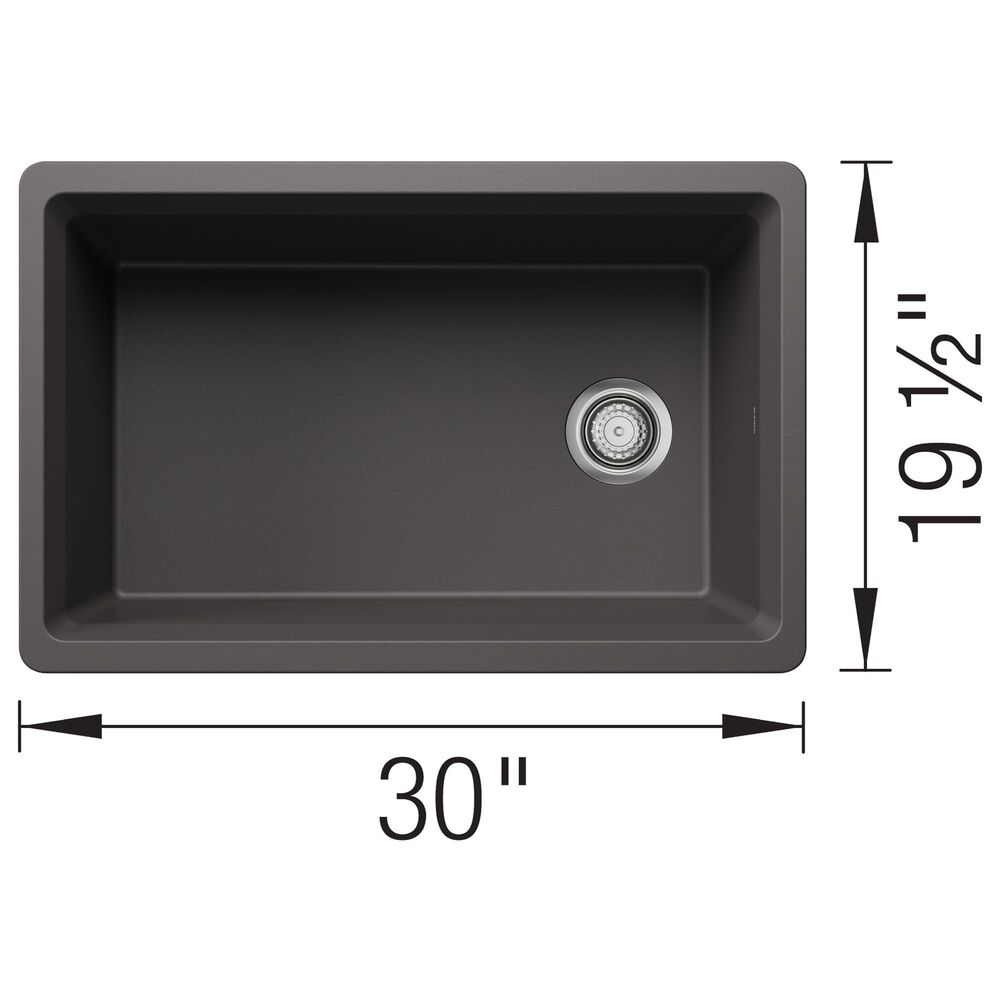 Blanco Inteos 30&quot; Undermount Single Bowl Kitchen Sink in Cinder, , large