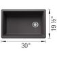 Blanco Inteos 30" Undermount Single Bowl Kitchen Sink in Cinder, , large