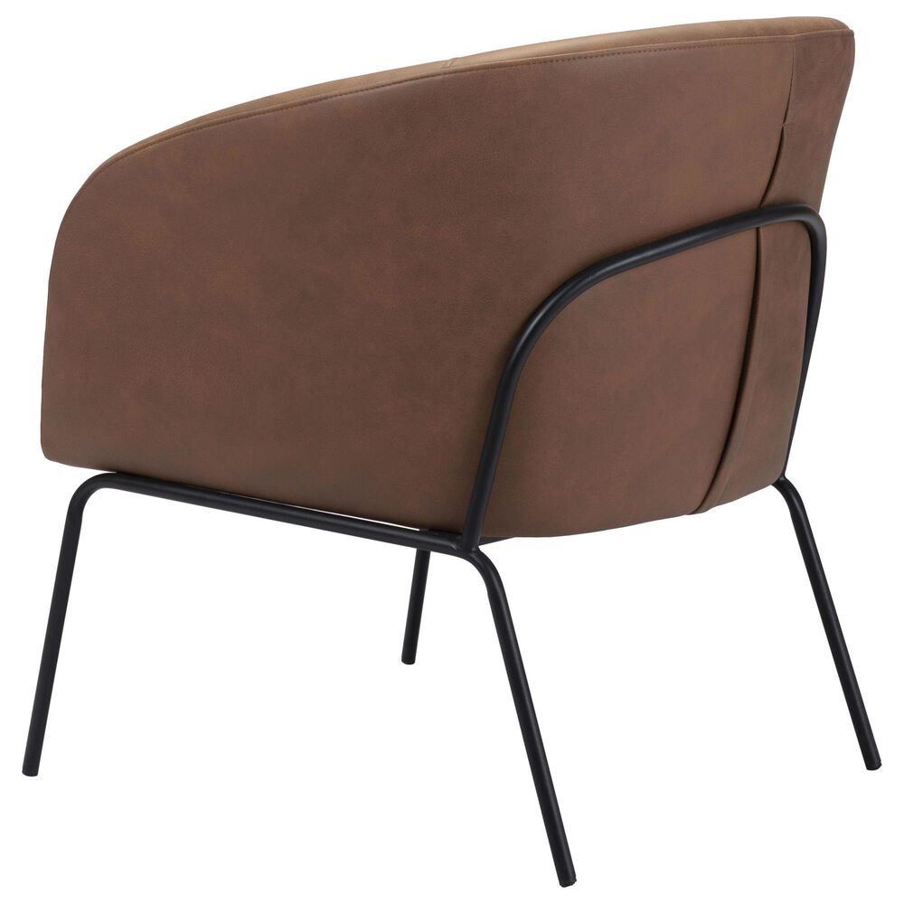 Zuo Modern Quinten Accent Chair in Vintage Brown and Gold, , large