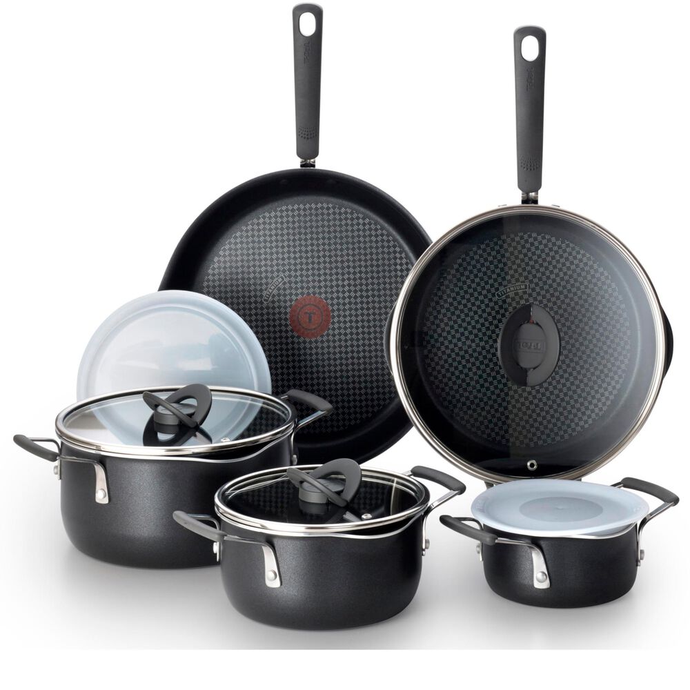 T-Fal Stackables Non-Stick Black 10-Piece Set , , large