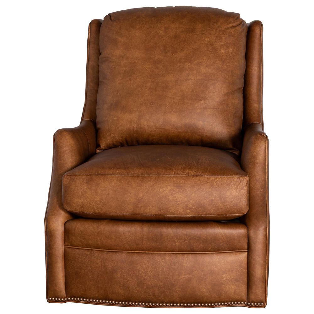 Smith Brothers Leather Swivel Chair in Bronze, , large