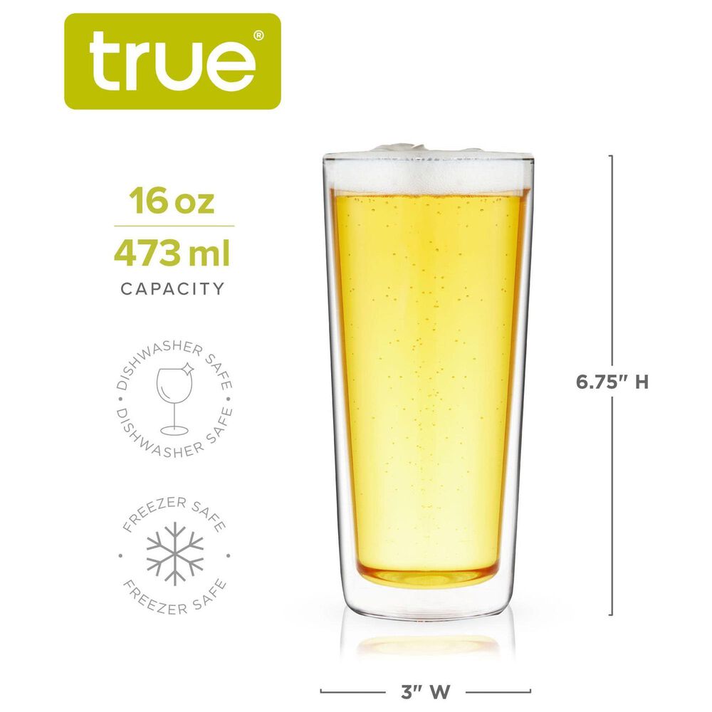 True Walled Pint Glasses in Clear &#40;Set of 2&#41;, , large