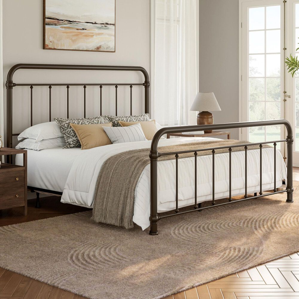 Richlands Furniture Kirkland King Slat Metal Bed in Dark Bronze, , large