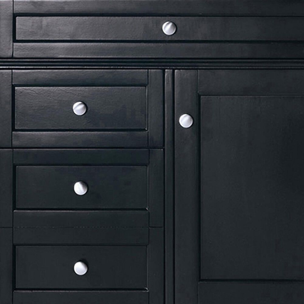 James Martin Vanities Brittany 36&quot; Single Bathroom Vanity in Black Onyx with Single Hole 3 cm White Zeus Quartz Top and Rectangular Sink, , large