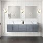 Lexora Home Geneva 72" Double Bathroom Vanity in Dark Grey with 2 cm White Carrara Marble Top and Rectangular Sinks, , large