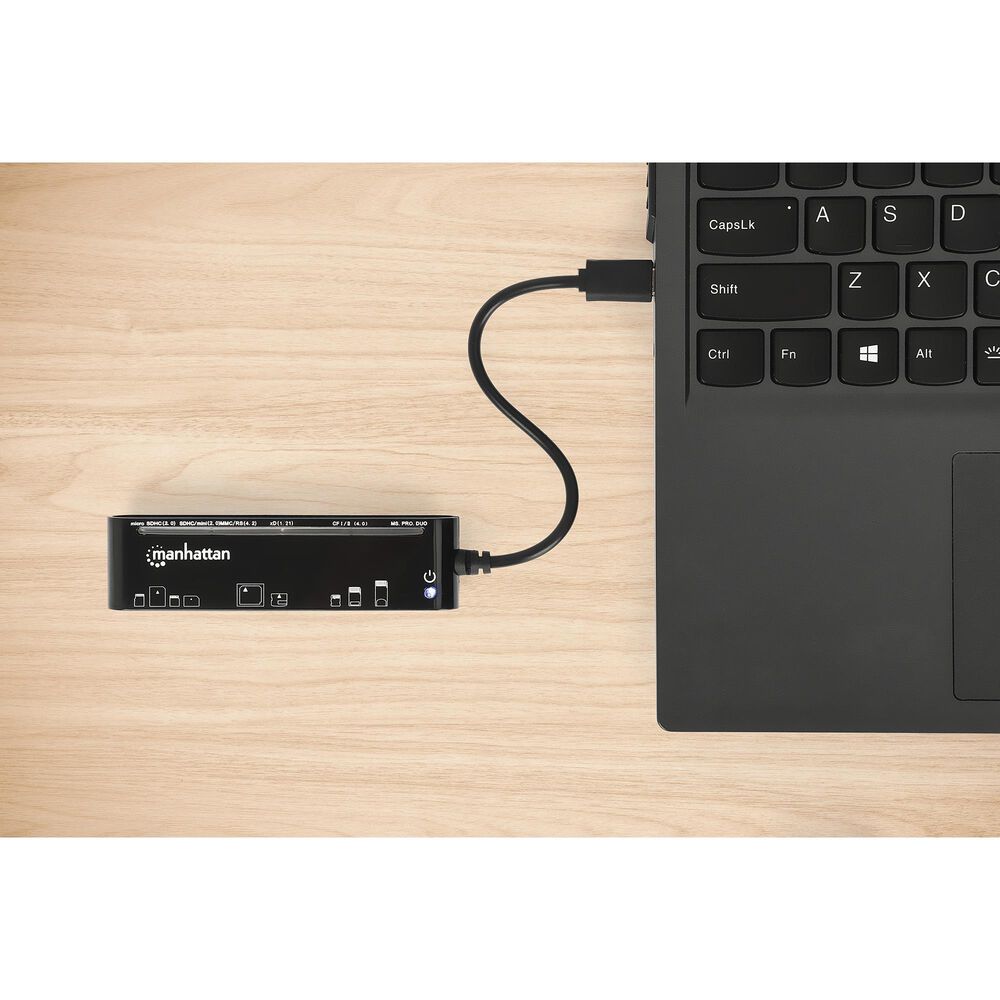 Manhattan 5-in-1 USB-C Multi-Card Reader in Black, , large