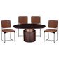 Home Trends & Design Santa Cruz and New York 5-Piece Round Dining Set in Raw Walnut and Antique Gold, , large