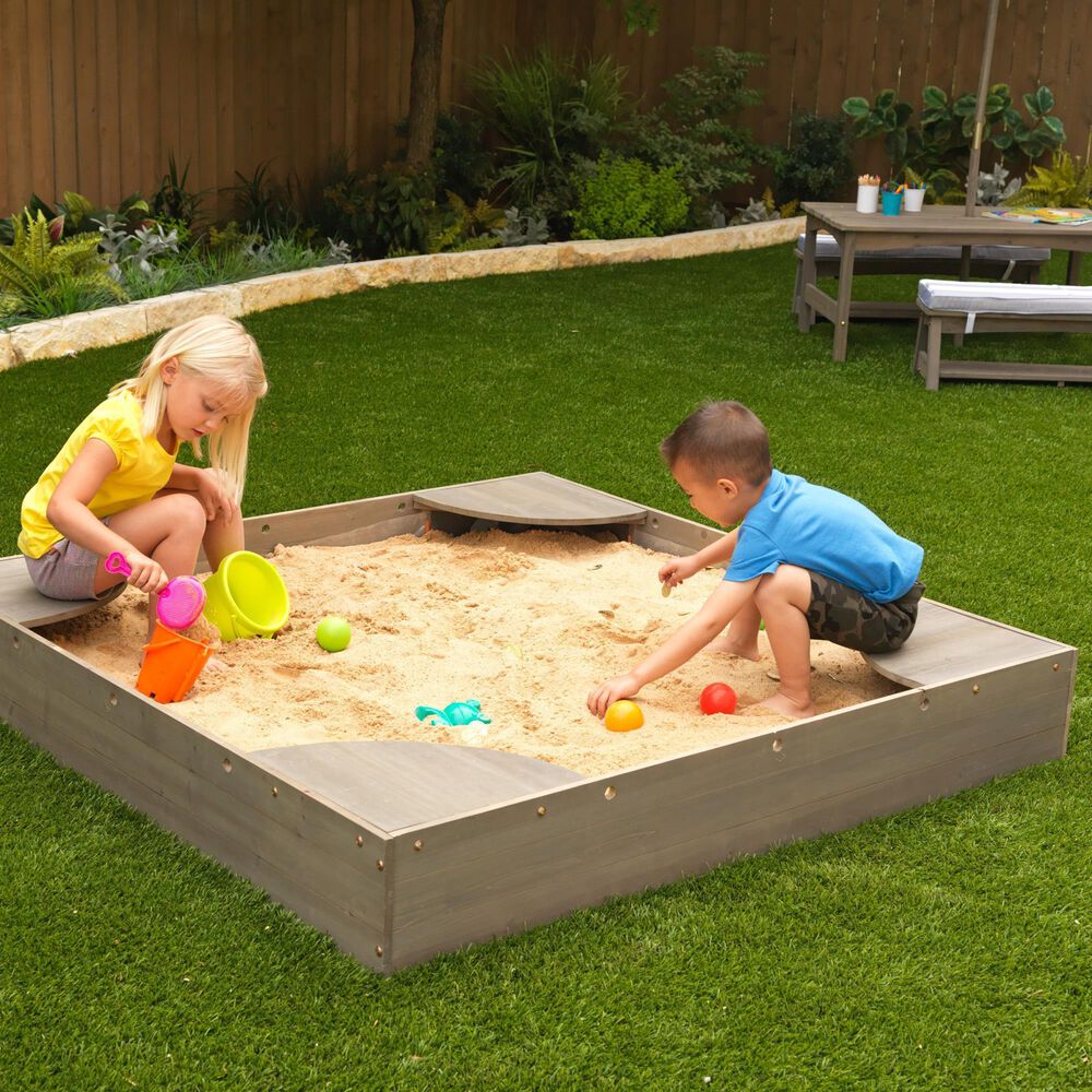 Kidkraft Backyard Sandbox in Gray, , large