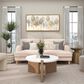 Maple and Jade 27" x 55" Framed Wall Art in Gold, Silver and White, , large