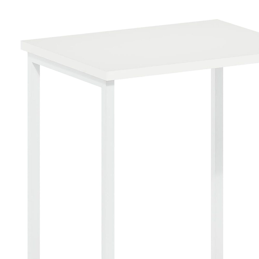 HOMLUX 2-Tier End Table with Open Shelf Storage Display in White, , large