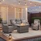 Sunwell Garden 4-Piece Firepit Set in Gray, , large