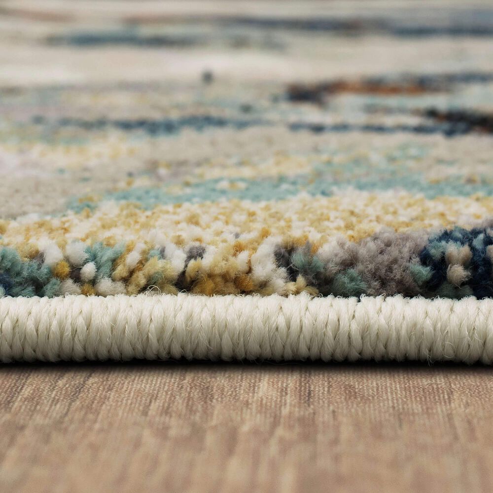 Karastan Epiphany Eroded Diamonds  2&#39;4&quot; x 7&#39;10&quot; Alabaster Runner, , large