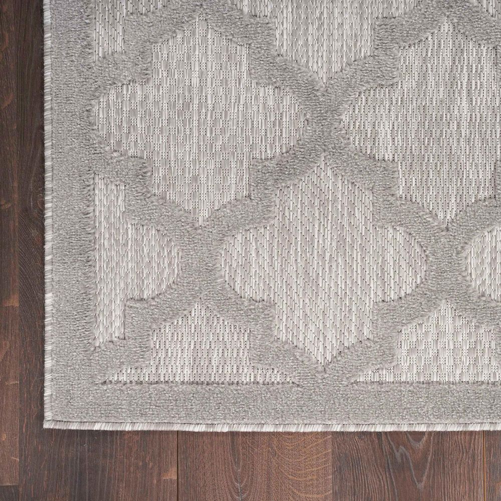 Nourison Easy Care 8&#39; x 10&#39; Silver Grey Indoor/Outdoor Area Rug, , large