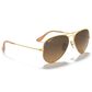 Ray-Ban Aviator Gradient Sunglasses with Brown Polarized Lenses in Matte Gold, , large