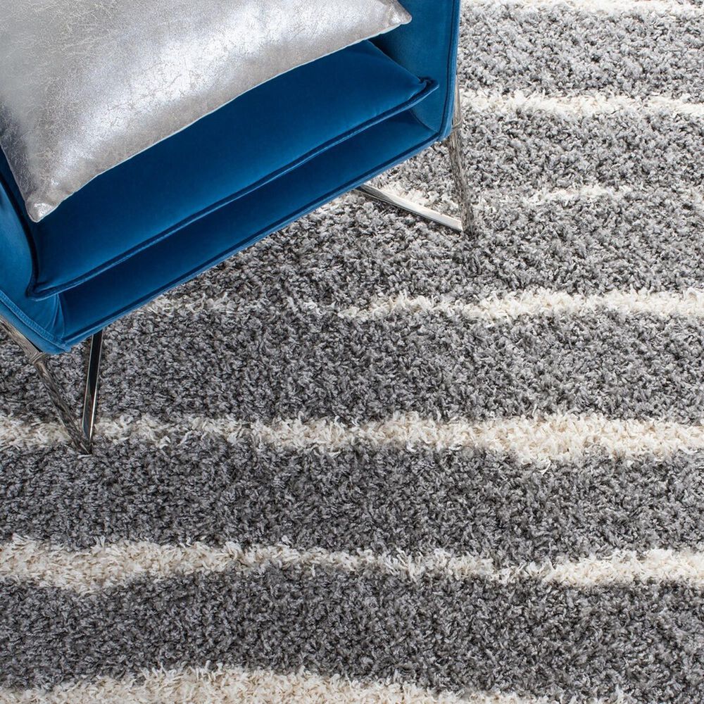 Safavieh Venus Shag VNS603J 5&#39;3&quot; Square Grey and Ivory Area Rug, , large