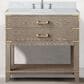 Lexora Home Norwalk 36" Single Bathroom Vanity in Grey Oak with White Carrara Marble Top and Rectangle Sink, , large