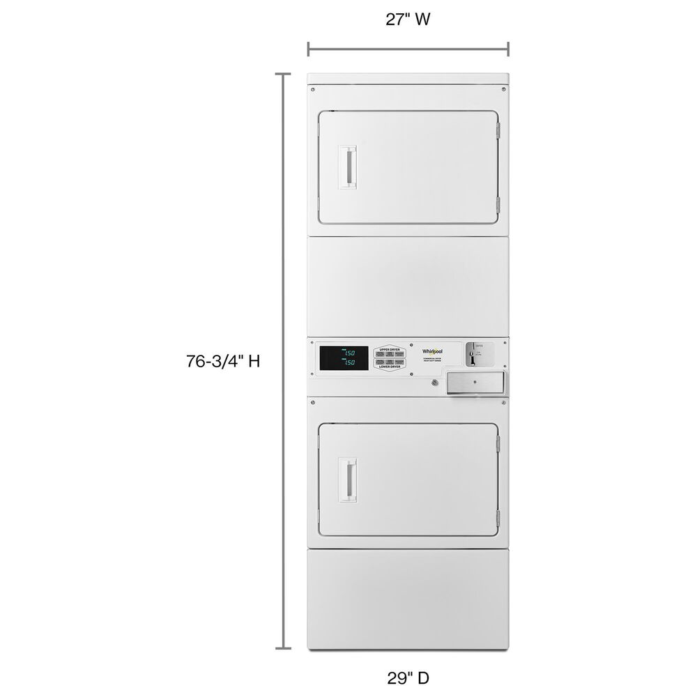 Whirlpool 7.4 Cu. Ft. Commercial Electric Stack Dryer in White, , large