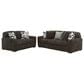 Ashley Midnight-Madness Stationary Sofa in Chocolate, , large