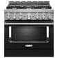 KitchenAid 36" Slide-In Gas True Convection Range with Self-Cleaning in Imperial Black, , large