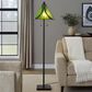 LumiSource Ren Floor Lamp with Green Glass Shade in Oil Rubbed Bronze, , large