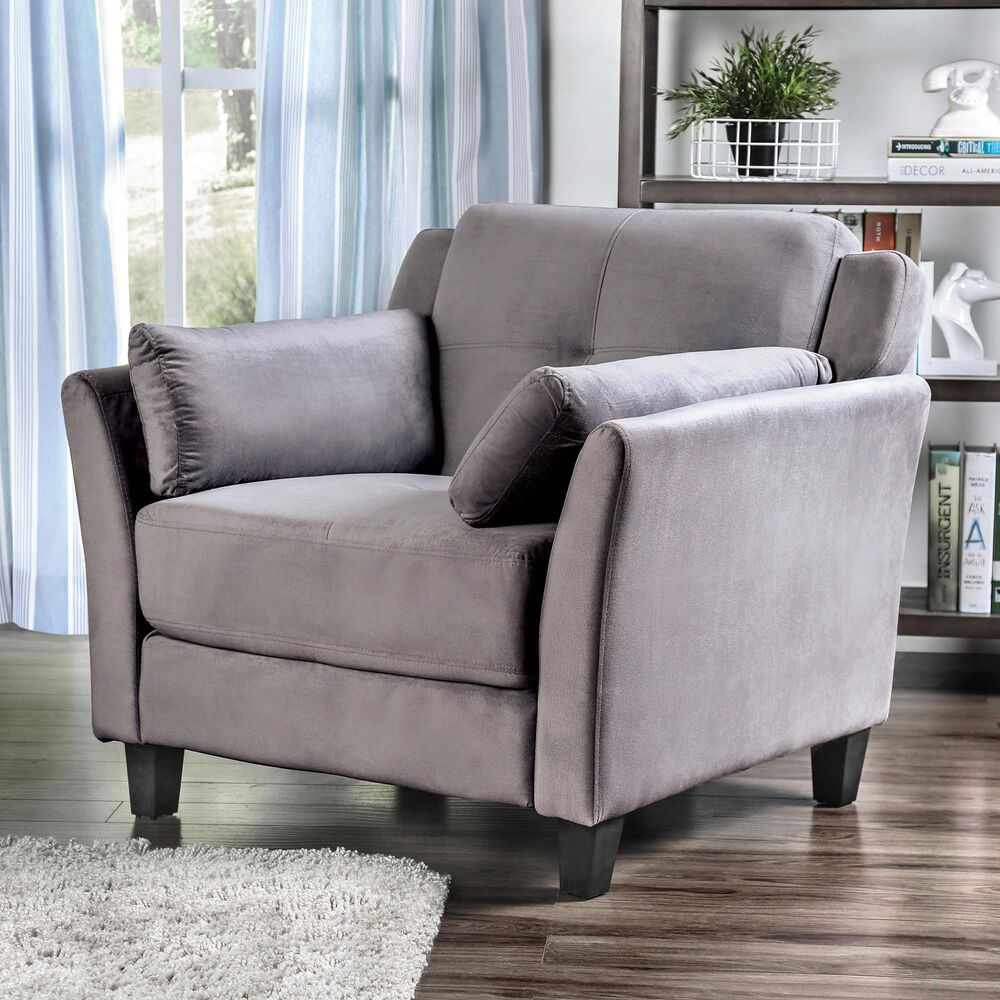 Furniture of America Babcock 3-Piece Living Room Set in Gray, , large
