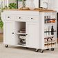 HOMLUX 86" Kitchen Island with Extendable Dining Table in White, , large