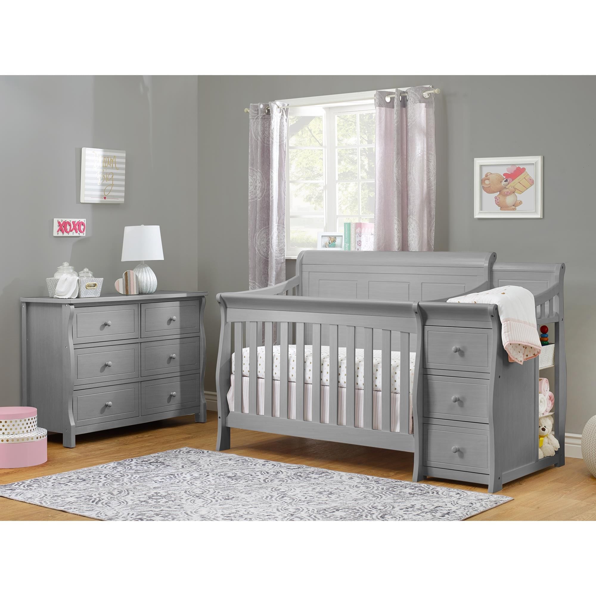Sorelle Princeton Elite 2 Piece Crib with Changer in Weathered