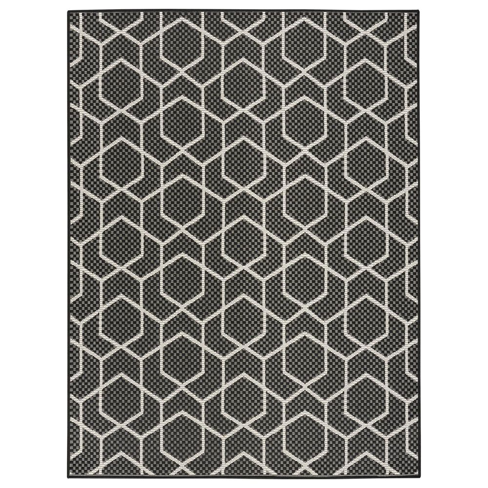 Nourison Horizon HOZ01 Black 6&#39; x 9&#39; Indoor/Outdoor Area Rug, , large