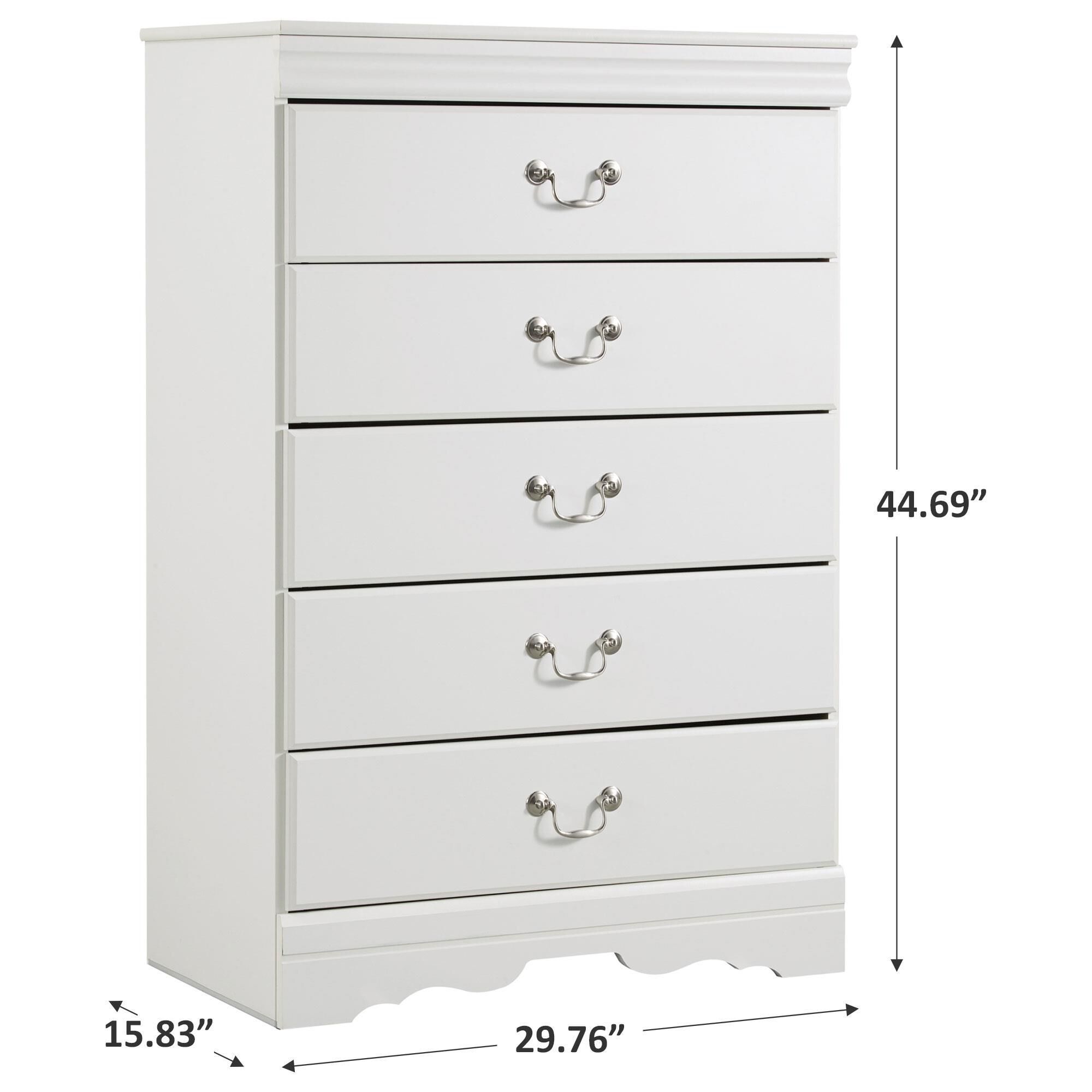 Signature Design by Ashley Anarasia 5 Drawer Chest in White