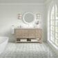 James Martin Vanities Breckenridge 60" Single Bathroom Vanity in Whitewashed Oak with 3 cm Carrara White Marble Top and Rectangular Sink, , large