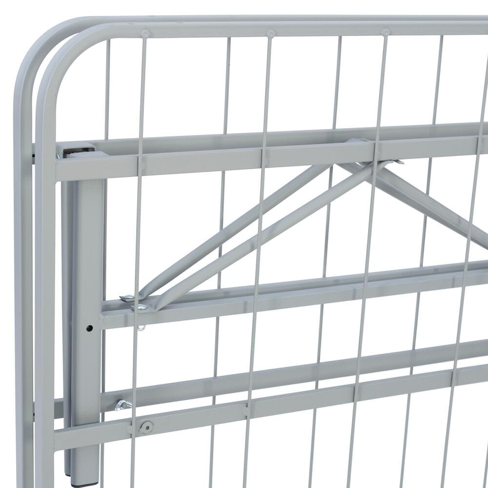 Linon Home Decor Franson Queen Folding Platform Bed Frame in Dark Pewter, , large