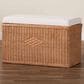 Baxton Studio Eamon Storage Bench with Brown Rattan in Cream, , large