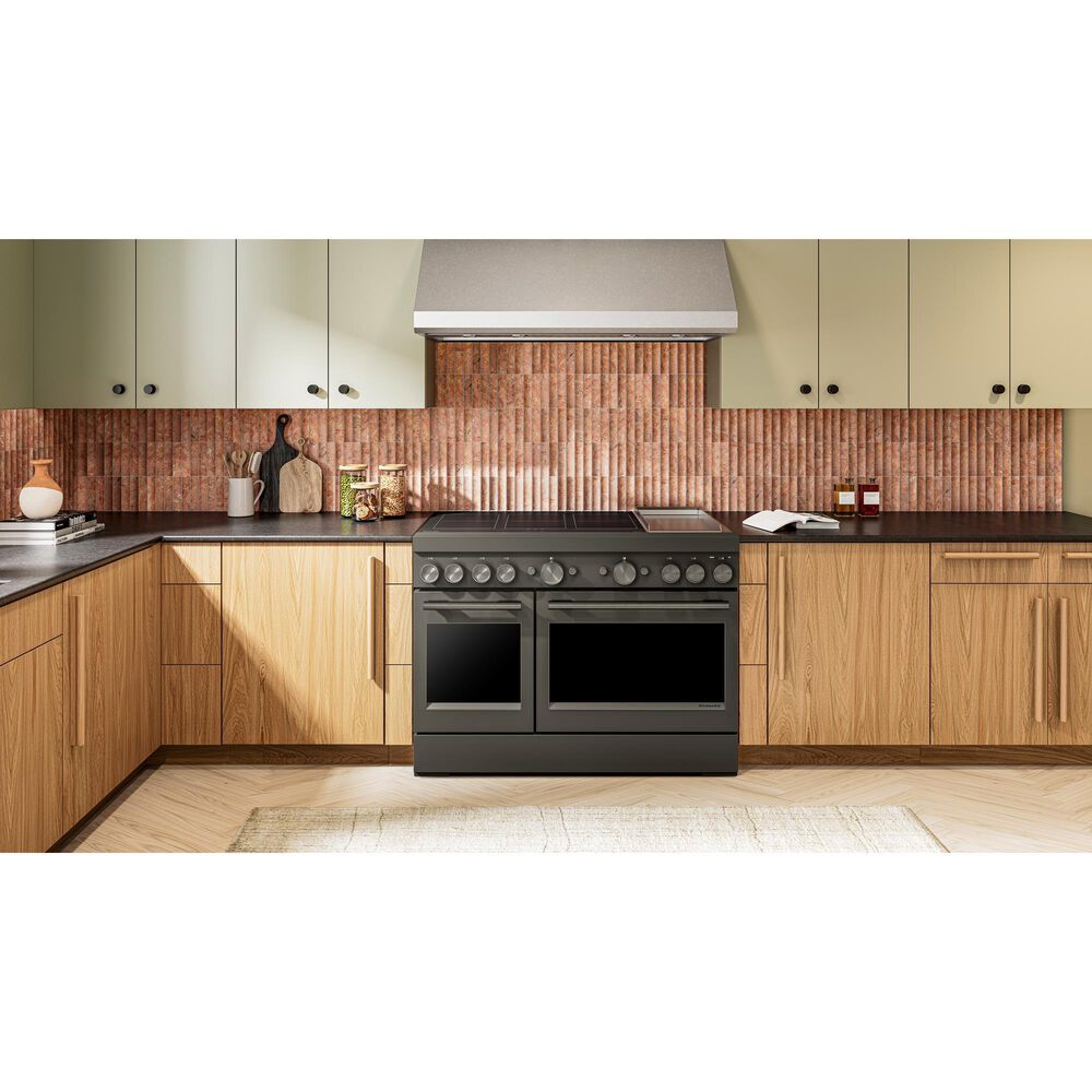 KitchenAid 6.3 Cu. Ft. Freestanding Commercial-Style Induction Range with Griddle in Black Ore, , large