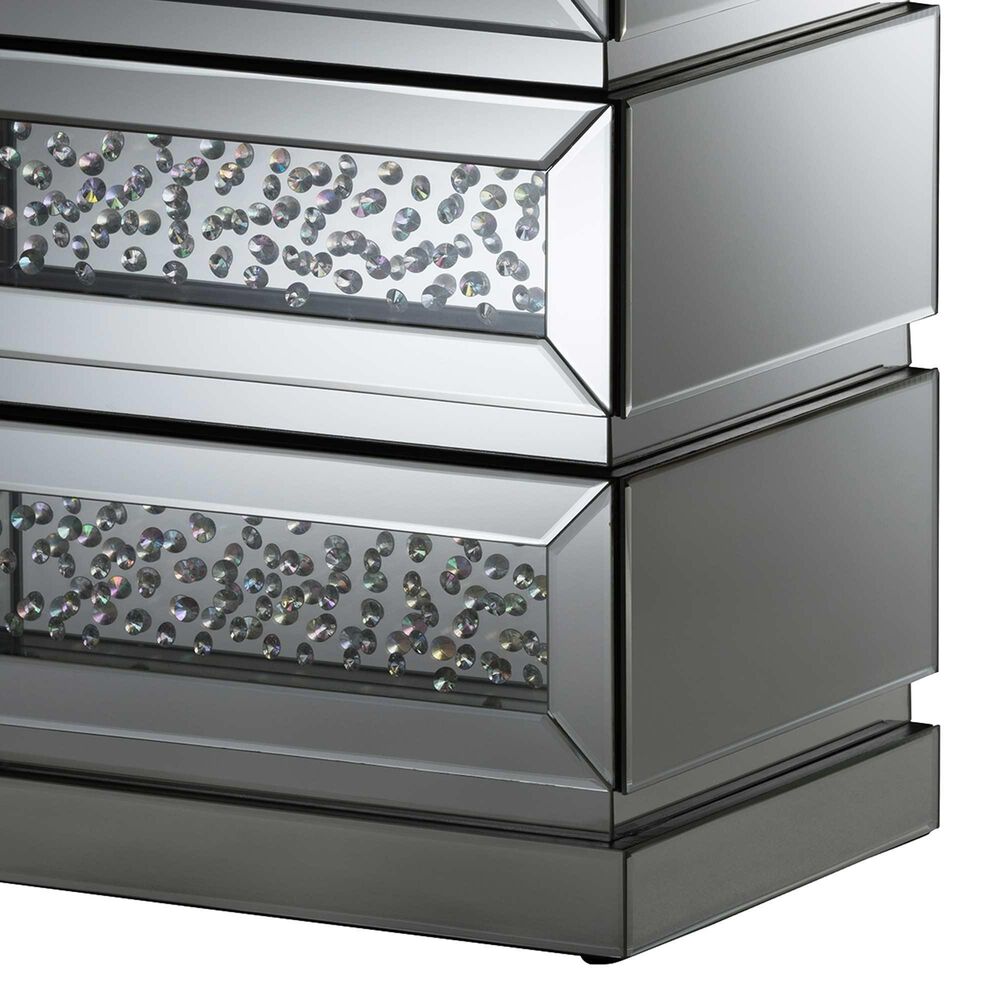 Baxton Studio Sabrina Mirrored 3-Drawer End Table in Silver, , large